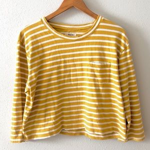Madewell-Long Sleeve Crop Tee in Linden Stripe